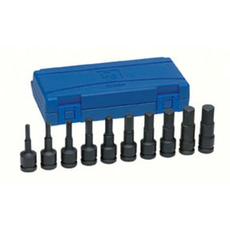 GREY PNEUMATIC Grey Pneumatic 1398H 0.5 in. Drive 10 Piece Hex Driver Set GRY-1398H